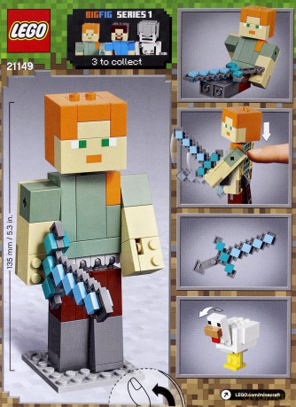 LEGO Minecraft BigFig - Alex z kurczakiem (21149) [KLOCKI]