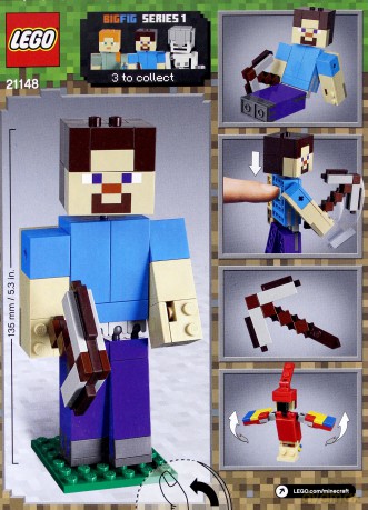 LEGO Minecraft BigFig - Steve z papugą (21148) [KLOCKI]