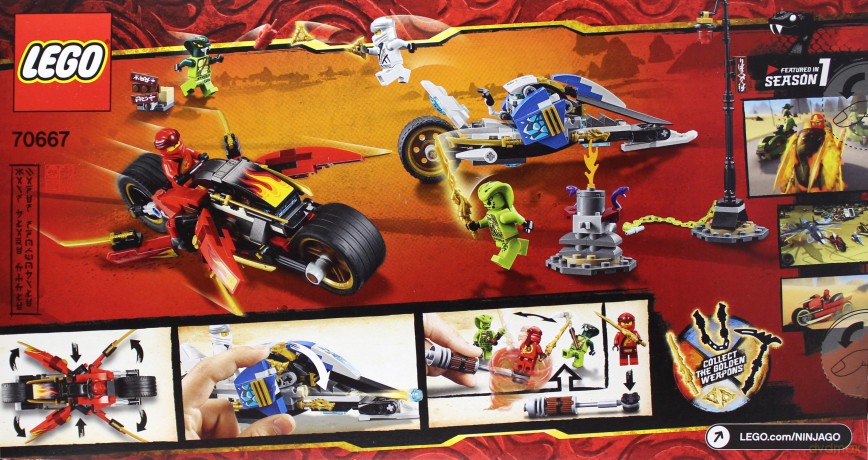 LEGO Ninjago Motocykl Kaia i skuter Zanea (70667) [KLOCKI]