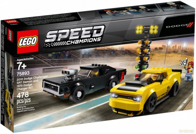 LEGO Speed Champions 2018 Dodge Challenger SRT Demon oraz 1970 Dodge Charger R/T (75893) [KLOCKI]