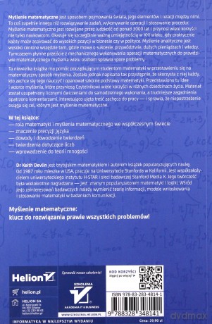 Myślenie matematyczne. Twój nowy sposób pojmowania świata - Keith Devlin [KSIĄŻKA]
