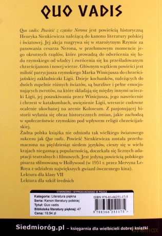 Quo Vadis - Henryk Sienkiewicz [KSIĄŻKA]