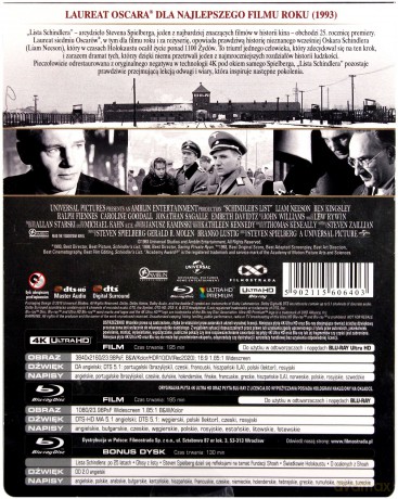 Lista Schindlera (25 rocznica) (steelbook) [Blu-Ray 4K]+[2xBlu-Ray]