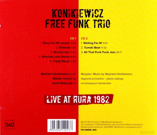 Wojciech Konikiewicz Free Funk Trio: Live At Rura 1982 [2CD]