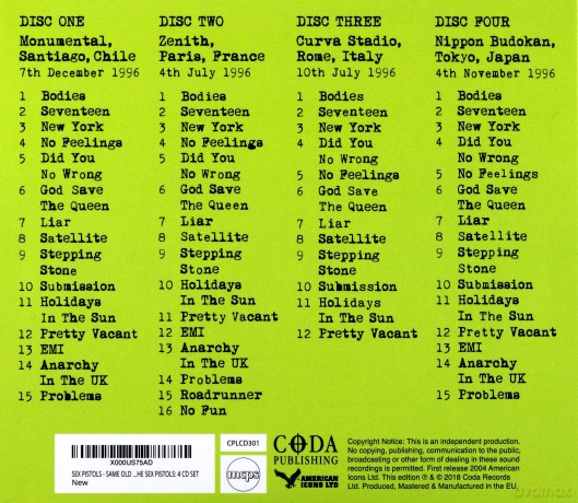 Sex Pistols: Same Old Bollocks  [4CD]