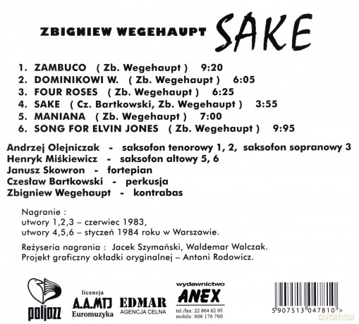 Zbigniew Wegehaupt: Sake (digipack) [CD]