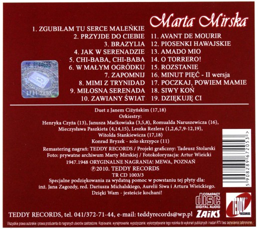 Marta Mirska: Marta Mirska. Volume 3 (digipack) [CD]
