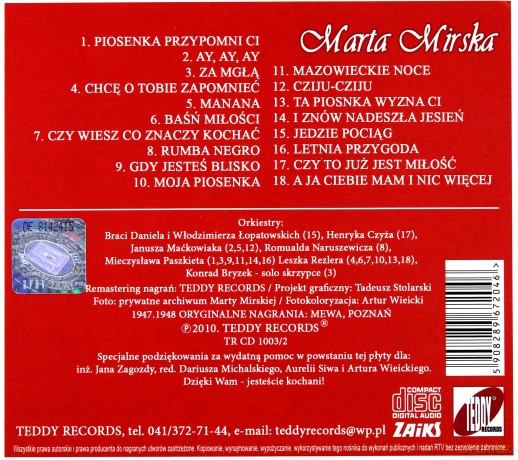 Marta Mirska: Marta Mirska. Volume 2 (digipack) [CD]
