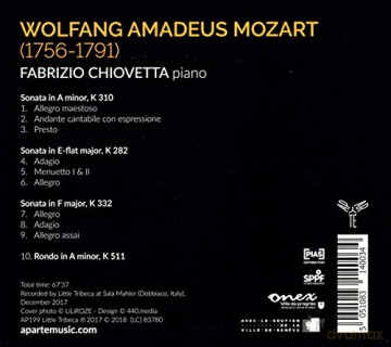 Mozart: Piano Sonatas Chiovetta (digipack) [CD]