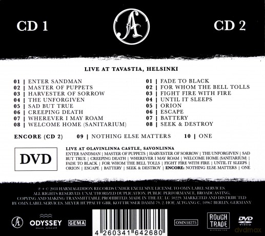 Apocalyptica: Plays Metallica - A Live Performance [2CD]+[DVD]