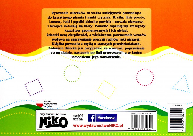 Szlaczki dla starszych przedszkolaków. Kształty i figury geometryczne - Wydawnictwo Niko [KSIĄŻKA]