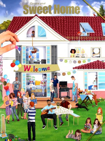Zestaw z naklejkami sweet home