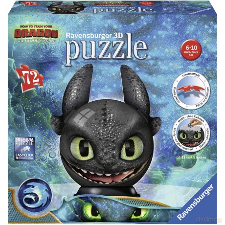 RAVENSBURGER Jak Wytresować Smoka 3 - Puzzle 3D Kula 72 el. [PUZZLE]