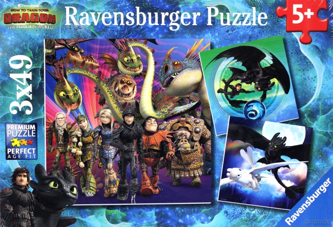 RAVENSBURGER Jak Wytresować Smoka 3 3x49 el. [PUZZLE]