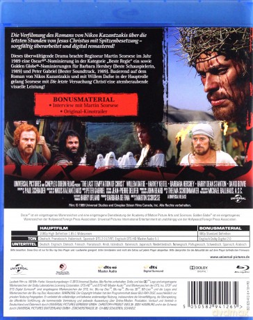 The Last Temptation of Christ (Ostatnie kuszenie Chrystusa) [Blu-Ray]