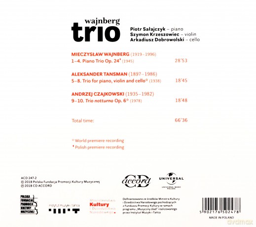Wajnberg Piano Trio: Wajnberg Piano Trio [CD]