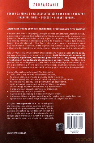 Kreatywność S.A. droga do prawdziwej inspiracji - Ed Catmull, Amy Wallace [KSIĄŻKA]