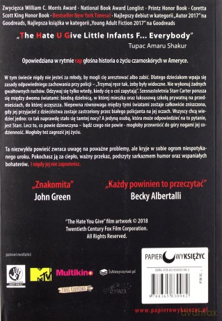 Nienawiść, którą dajesz (okładka filmowa) - Angie Thomas [KSIĄŻKA]