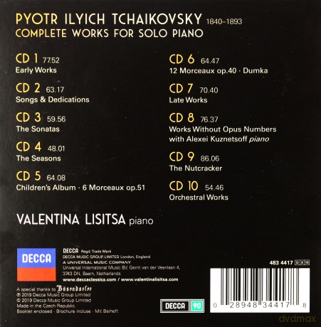 Valentina Lisitsa: Tchaikovsky Complete Works For Solo Piano [BOX] [10CD]