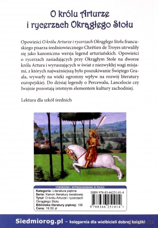O królu Arturze i rycerzach Okrągłego Stołu - Chretien De Troyes [KSIĄŻKA]