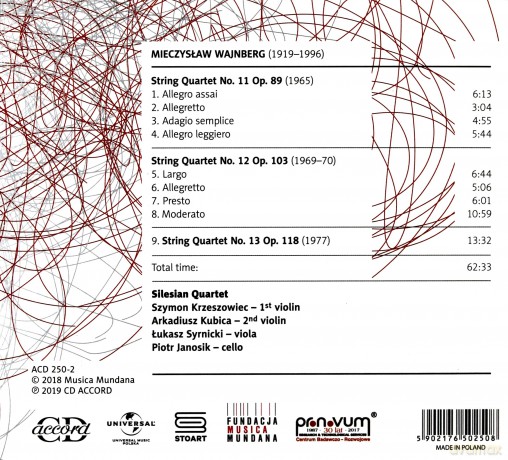Kwartet Śląski: Mieczysław Wajnberg Kwartety Smyczkowe [CD]
