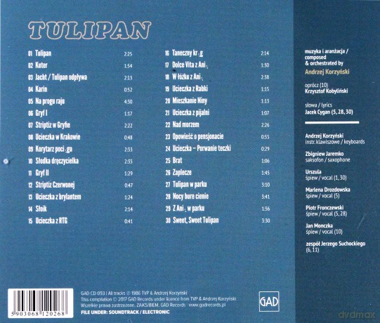 Tulipan soundtrack (Andrzej Korzyński) [CD]