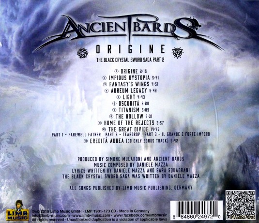 Ancient Bards: Origine The Black Crystal Sword Saga Part 2 [CD]