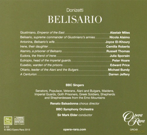 Sir Mark Elder: Donizetti: Belisario [2CD]