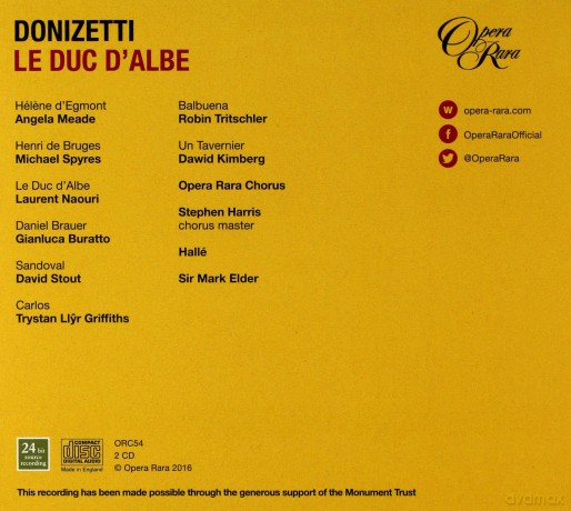 Sir Mark Elder: Donizetti: Le Duc D'albe [2CD]