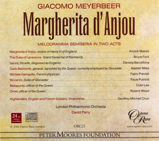 David Parry: Meyerbeer: Margherita D'anjou [3CD]