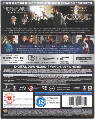 Fantastic Beasts: The Crimes of Grindelwald (Fantastyczne zwierzęta: Zbrodnie Grindelwalda) [Blu-Ray 4K]+[2xBlu-Ray]