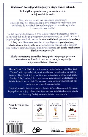 Błysk, potęga, przeczucia - Malcolm Gladwell [KSIĄŻKA]