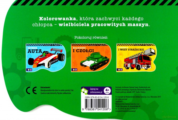 Pracowite maszyny. Kolorowanki dla chłopców [KSIĄŻKA]