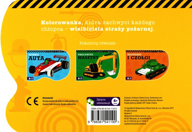 Strażacy i wozy strażackie. Kolorowanki dla chłopców [KSIĄŻKA]