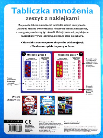 Tabliczka mnożenia. Zeszyt z naklejkami. Akademia mądrego dziecka [KSIĄŻKA]