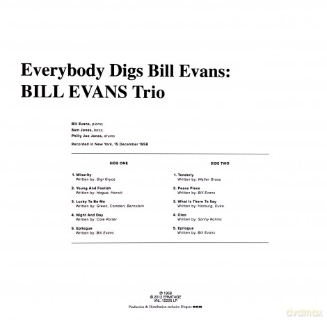 Bill Evans Trio: Everybody Digs Bill Evans [Winyl]