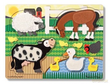Puzzle drewniane Poczuj i Dotknij - Farma [PUZZLE]