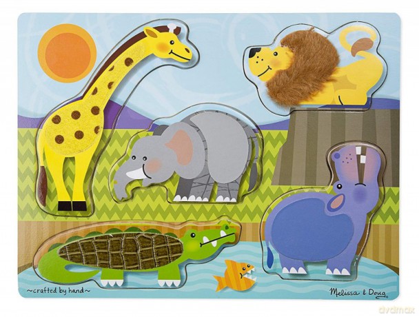 Puzzle drewniane Poczuj i Dotknij - Zoo [PUZZLE]