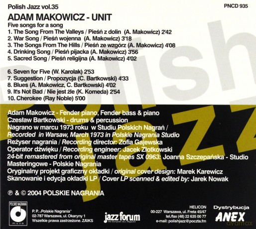 Adam Makowicz: Unit [CD]
