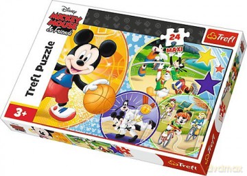 TREFL 24 el. Maxi - Mickey Mouse, Czas na sport! [PUZZLE]