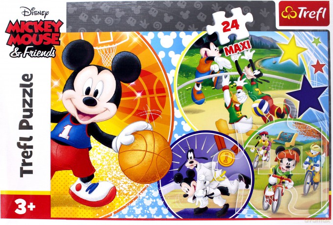 TREFL 24 el. Maxi - Mickey Mouse, Czas na sport! [PUZZLE]