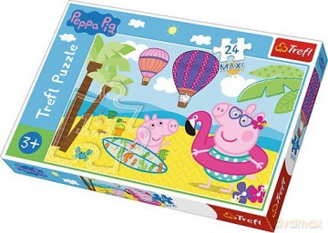 TREFL 24 el. Maxi - Świnka Peppa na wakacjach [PUZZLE]