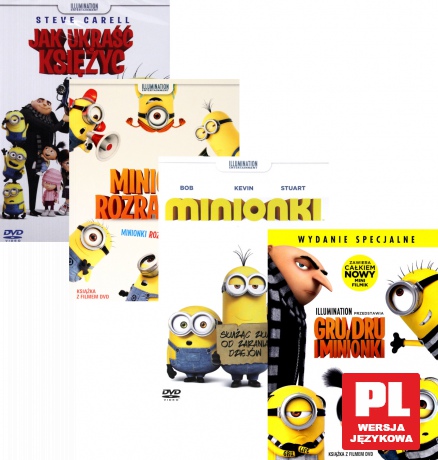 Minionki 1-4: Jak ukraść księżyc / Minionki rozrabiają / Minionki / Gru, Dru i Minionki Pakiet [4DVD]