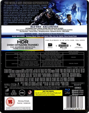 Venom (steelbook) [Blu-Ray 4K]+[Blu-Ray]