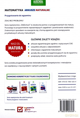Matematyka. Arkusze maturalne - Adam Konstantynowicz [KSIĄŻKA]