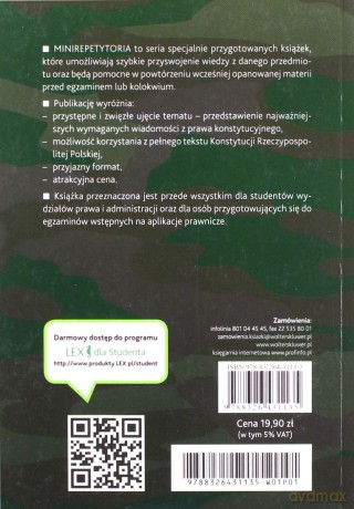 Prawo konstytucyjne. Minirepetytorium - Anna Deryng [KSIĄŻKA]