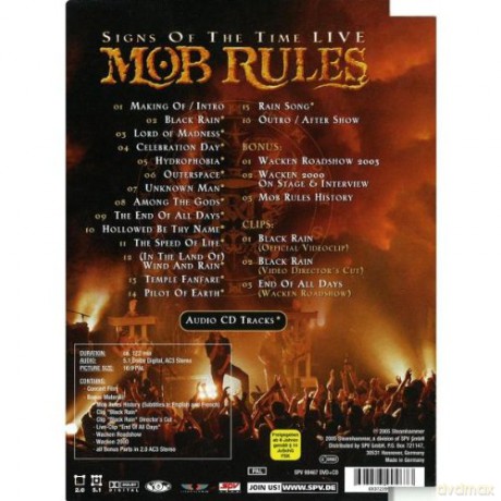 Mob Rules: Signs Of The Time Live [CD]+[DVD]
