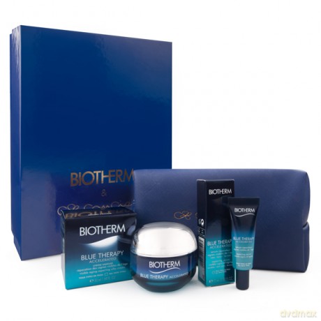Biotherm Set (Blue Therapy Accelerated Cream 50 ml+Blue Therapy Accelerated Serum 10 ml+Cosmetics Bag)