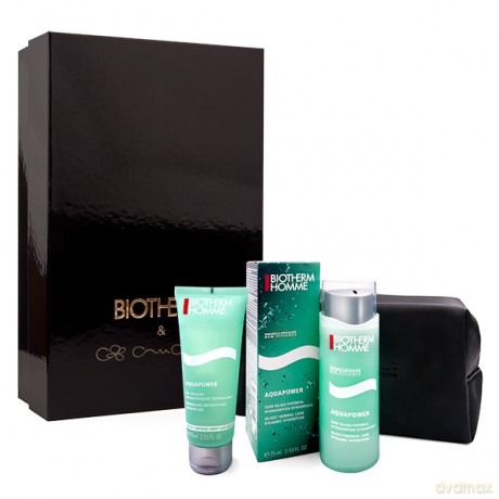 Biotherm Zestaw dla mężczyzn (Aquapower Oligo-Thermal Care Dynamic Hydration75 ml+Aquapower Shower Gel 75 ml+Cosmetics Bag)