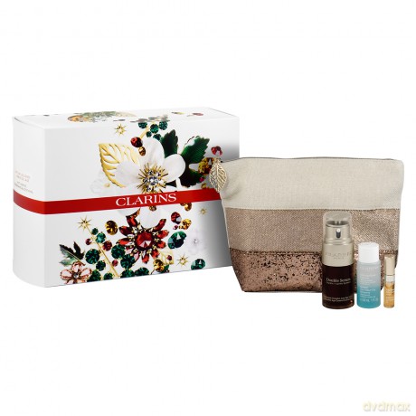 Clarins Set (Double Serum 30 ml+Instant Eye Make-Up Romover 30 ml+Instant Light Lip Comfort Oil 2,8 ml)